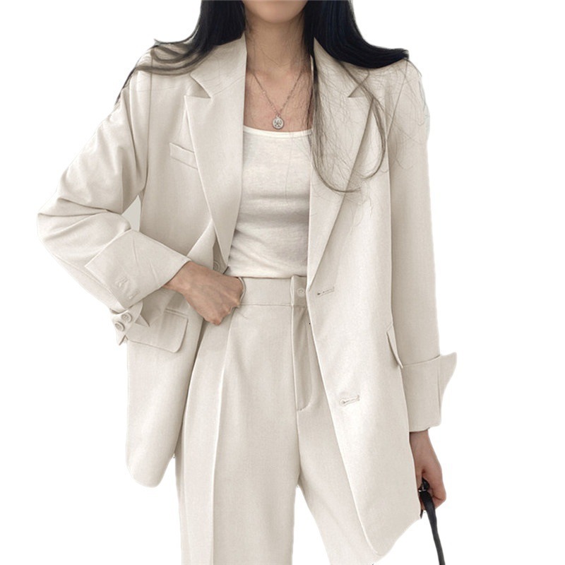 Coffee Color Blazer for Women 2025 Spring Autumn Petite Street Style New Fashion Korean Casual Suit Set 240329