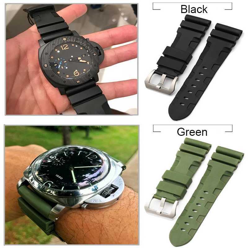 Watch Band for Panerai SUBMERSIBLE PAM 441 386 Silicone Rubber 24mm 26mm Watch Strap Men Silicone Gel Lightning Watch Bracelet W250630