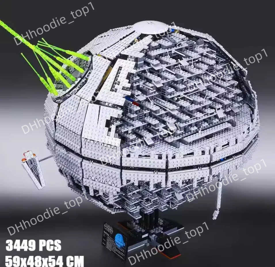 With LED Lights Fast Ship Platform MOC Display Death Star Great Ultimate Building Blocks B Toy Gift Compatible 10143 T250630X7B5