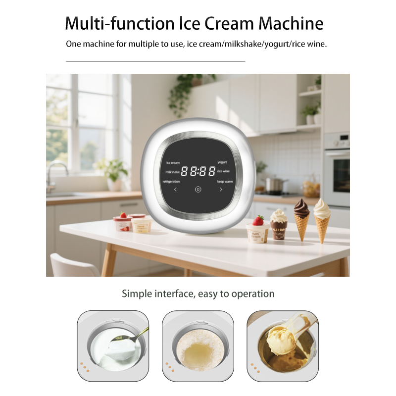 Compact Ice Cream Machine for Home Use