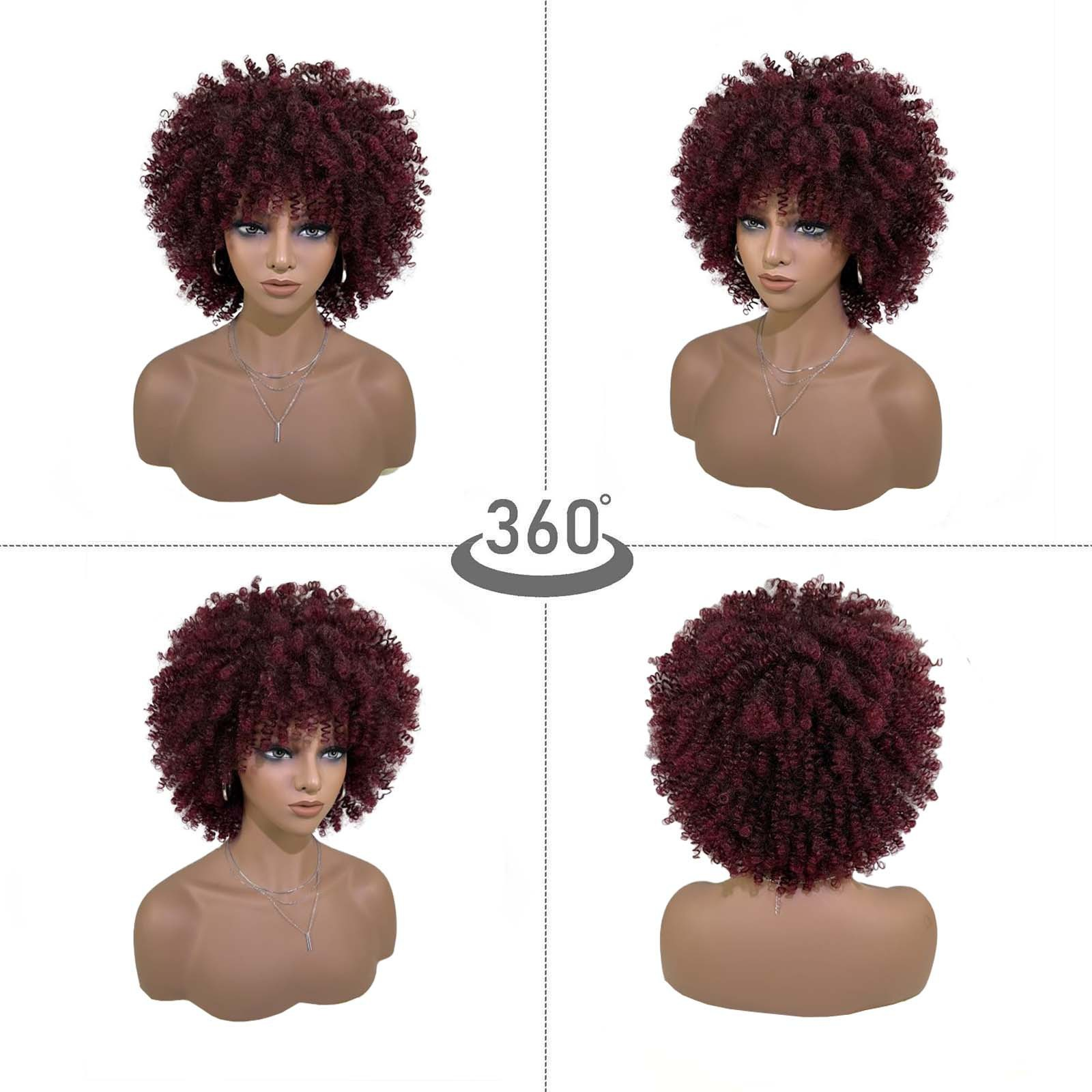 Factory wholesale of new cross-border European and American style natural explosion hairstyle short and fluffy small curl high-temperature hairpiece h
