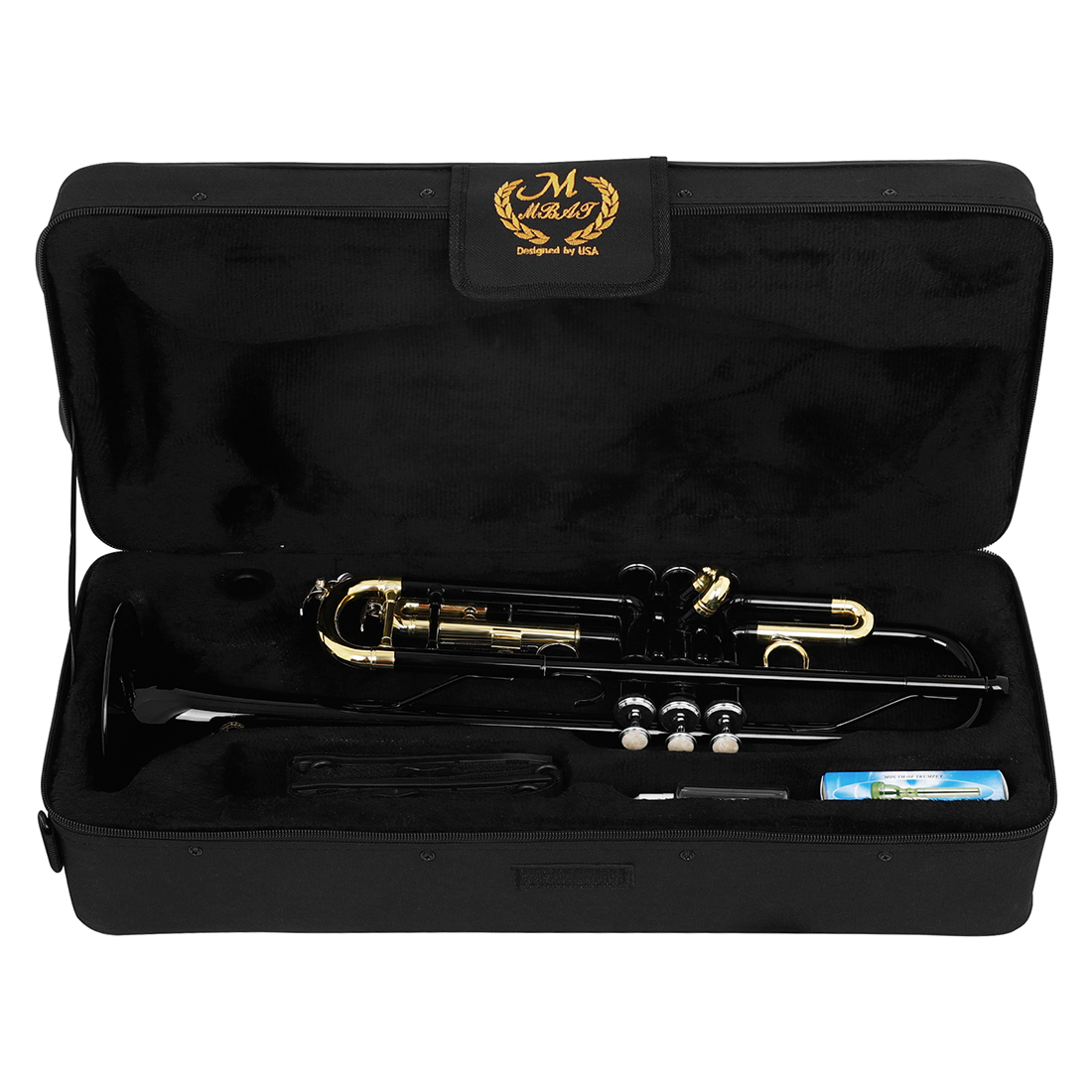 MBAT Factory Multiple Color Standards Beginner Double Pole Support Bb Brass Student Trumpet Set With Case Stand