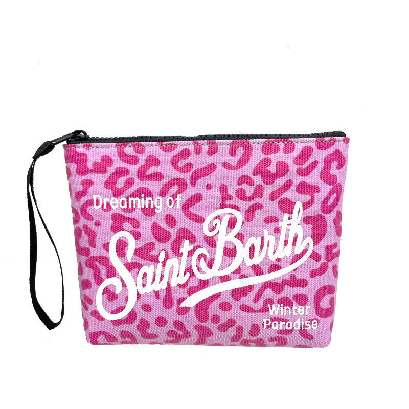 SAINT BARTH Autumn Winter Clutch Bag for Women Colorful Leopard Print Canvas Diving Handbag 250630