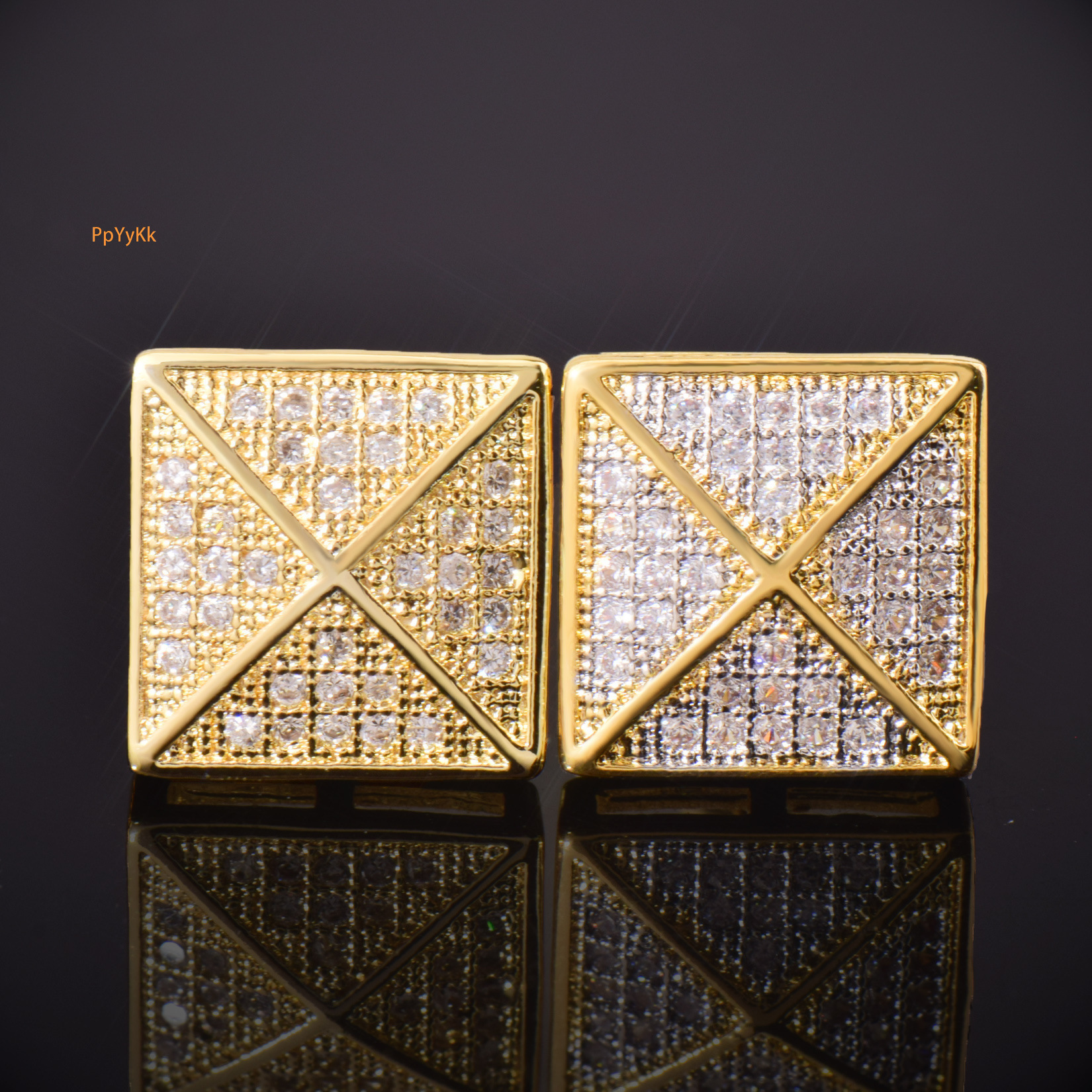 Luxury Jewelry Hip Hop Square Earrings Minimalist Full Diamond Iced Out Creative Designer Accessories Pass the diamond tester
