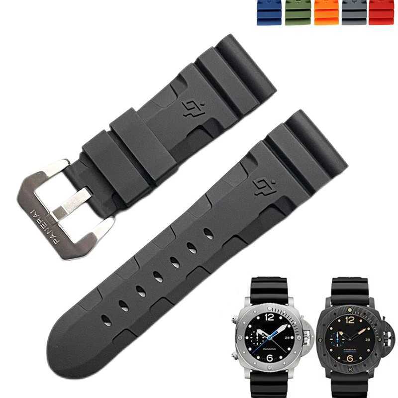 Watch Band for Panerai SUBMERSIBLE PAM 441 386 Silicone Rubber 24mm 26mm Watch Strap Men Silicone Gel Lightning Watch Bracelet W250630