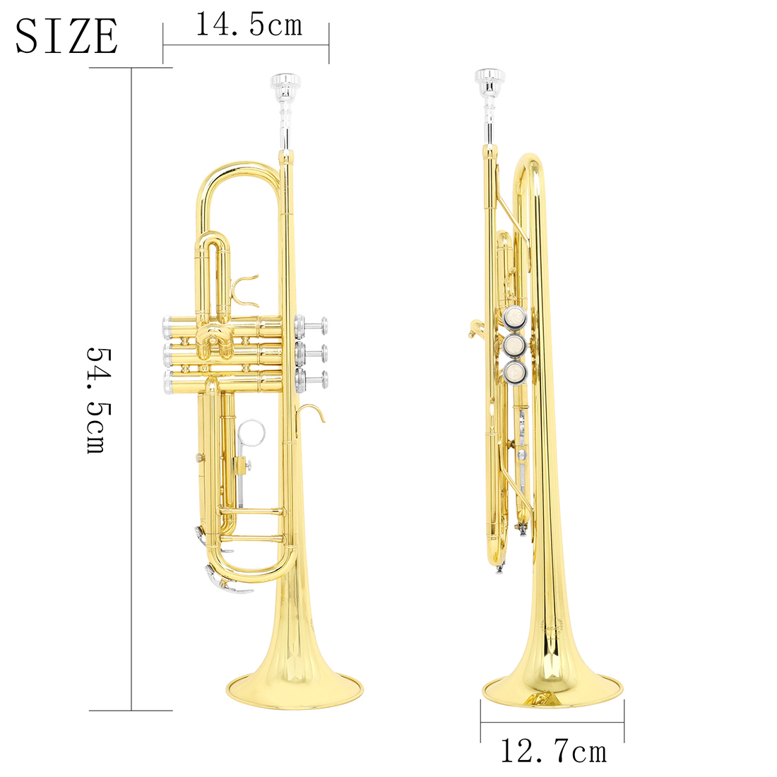 MBAT Factory Multiple Color Standards Beginner Double Pole Support Bb Brass Student Trumpet Set With Case Stand