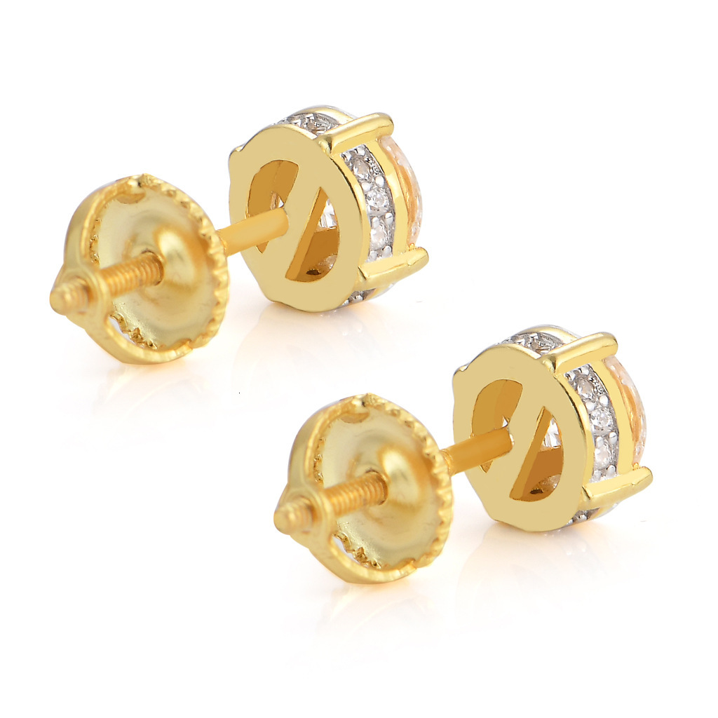 Luxury Jewelry New Hip Hop Sterling Silver Round Iced Out VVS Moissanite Bling Bling Men's Earrings Pass the diamond tester