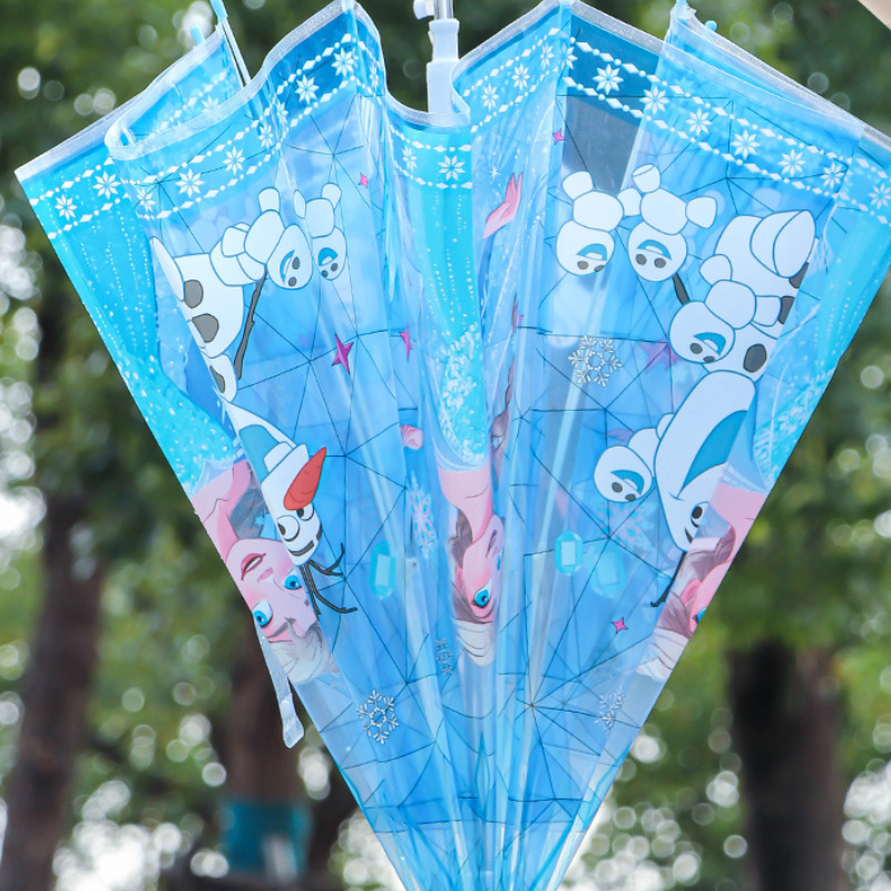 Disney primary school student rain umbrella for boys and girls semi-automatic umbrella with printed design high wind resistance rating Student rain an