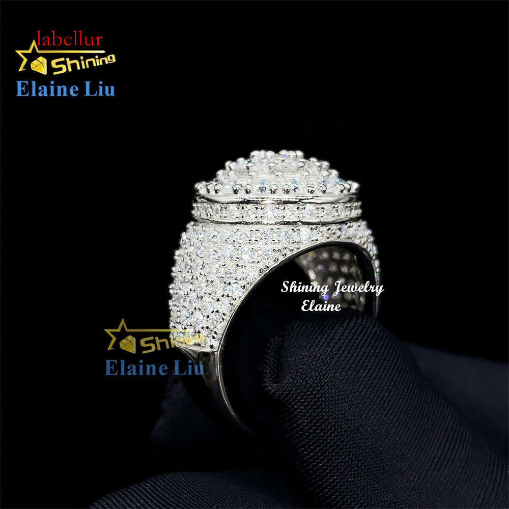 Iced Out Cz Zircon Vvs Moissanite Custom Sterling Sier Hip Hop Rings
