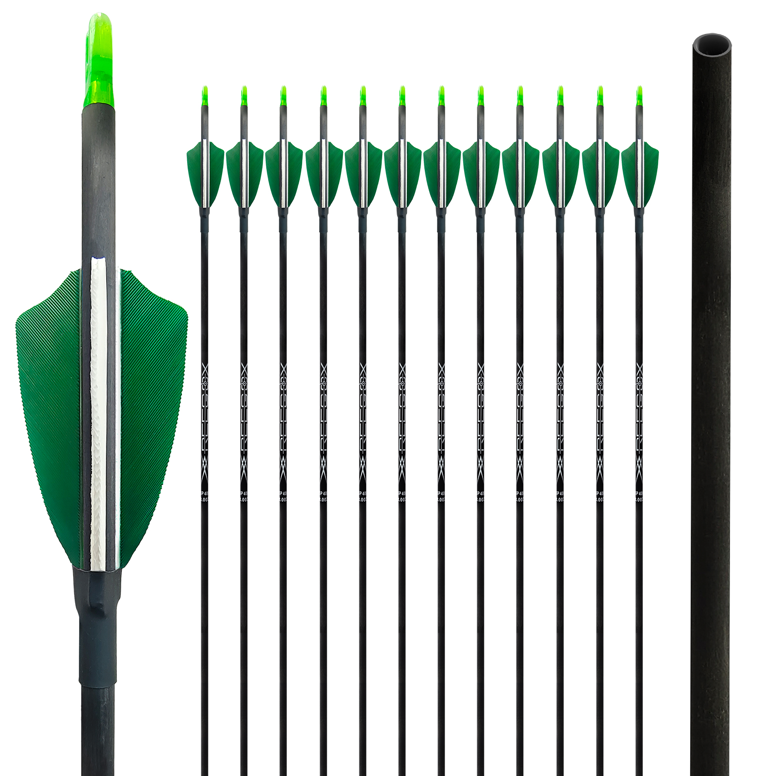Carbon Hunting Arrows without Arrowheads 12Pcs 31inch Archery Turkey Feathers Targeting Arrows 4.2mm Arrows Training Arrows Spine 350-1500 Arrows