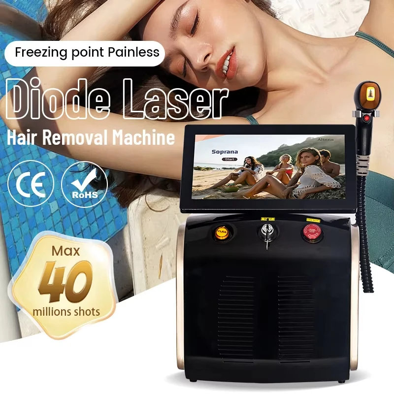 808 Professional Diode Laser Hair Removal Device Powerful 3000W Alexandrite Ice Platinum Laser Epilator Machine 755 1064 808