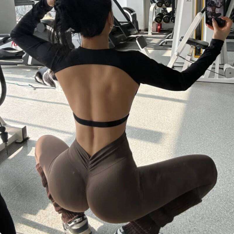 High-end Yoga Women Fiess High elastic Sports Pants Push UP Tights Running Breathable Gym Leggings