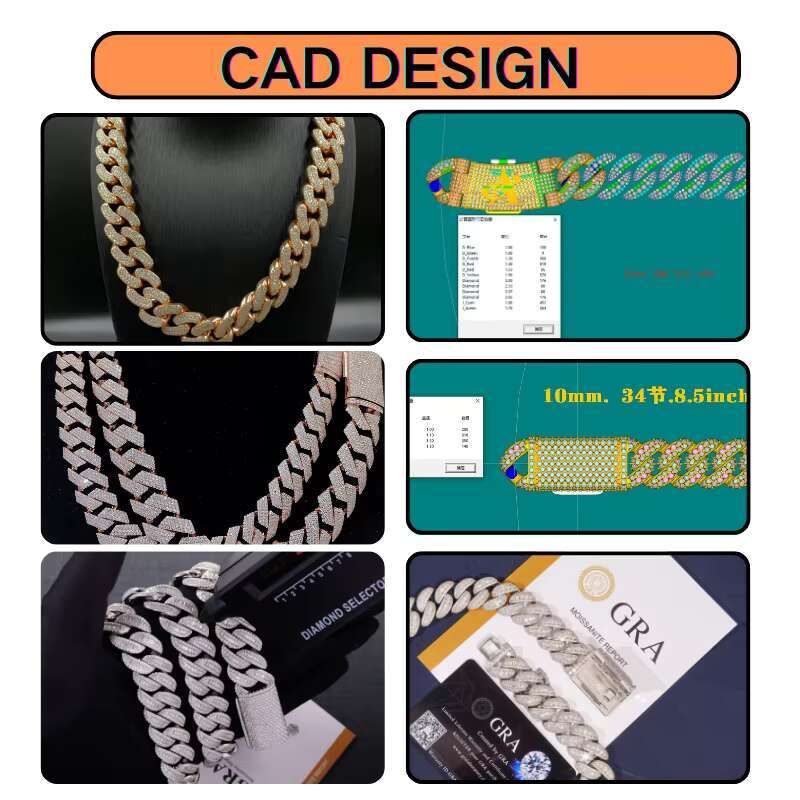 Exclusive VVS Moissanite 18K Gold Hip Hop Cuban Chain for Men 15mm Wide Bling Baguette Iced Out Necklace Moissanite Chain