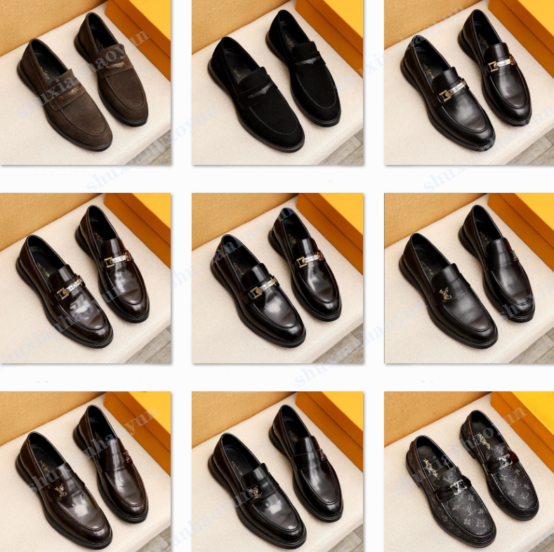 Natural Leather Loafers Flat Shoes Men luxury brand Metal Chain Round Toe Slip-ons Flats Casual Creepers