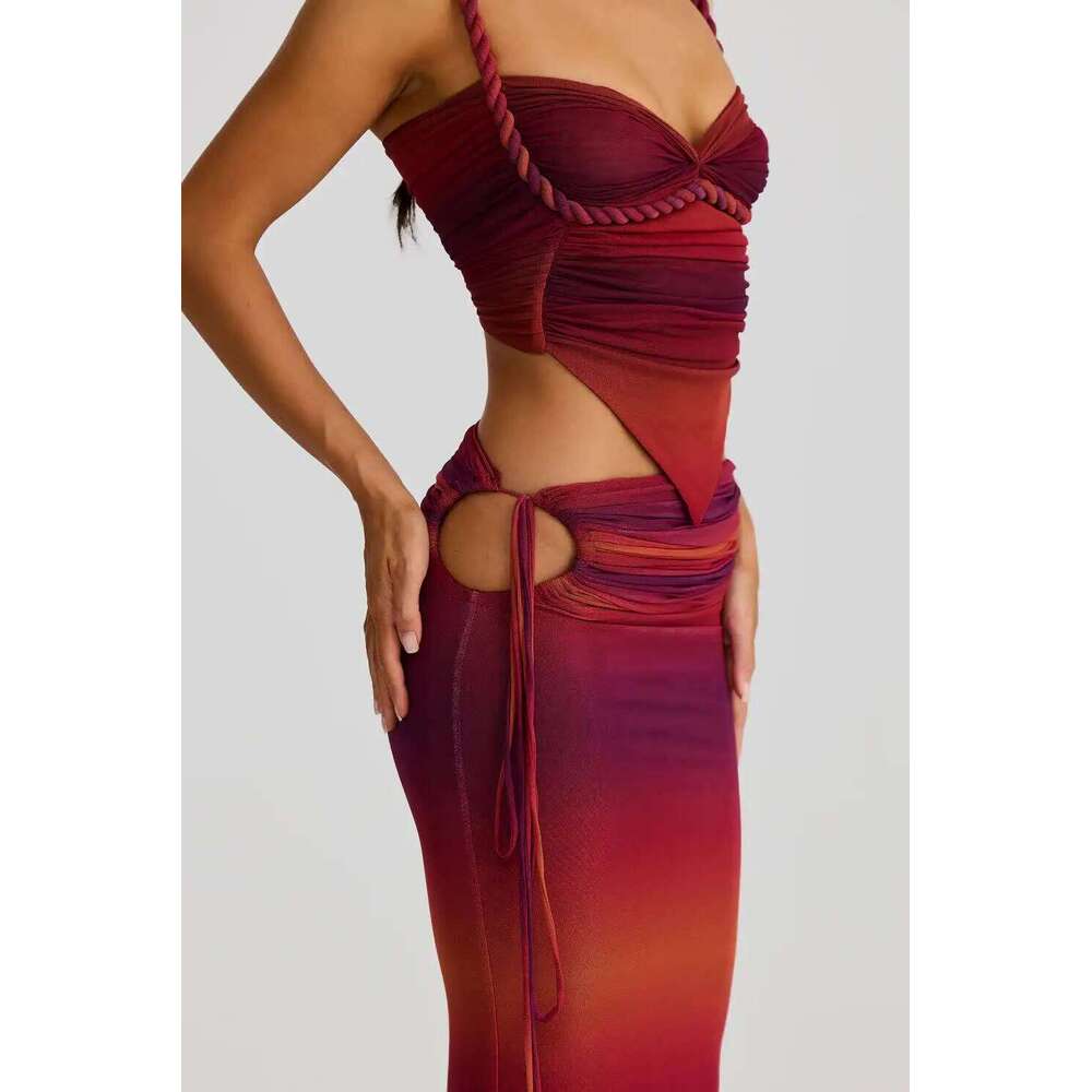 High-quality 3 Pieces Bikinis 2025 New Sets Sexy Push Up Backless Women's Swimsuit Gradient Cover-ups High-end Niche Beach Wear