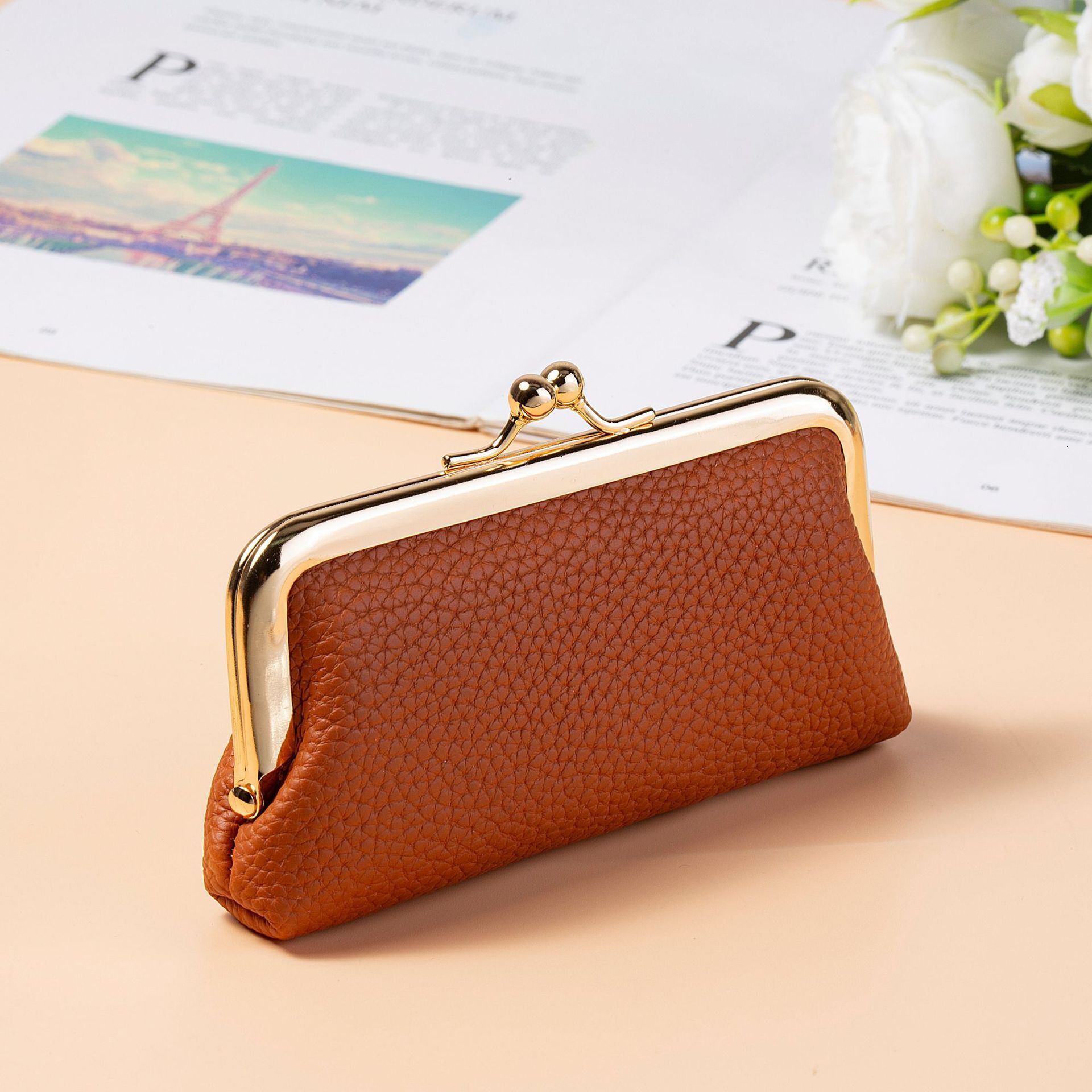 Retro Luxury Wallet New Fashion Leather Wallet Coin Purse For Women Multifunctional High-end Lipstick Designer Wallet Bag Mini Key Storage Bag Lady Pu