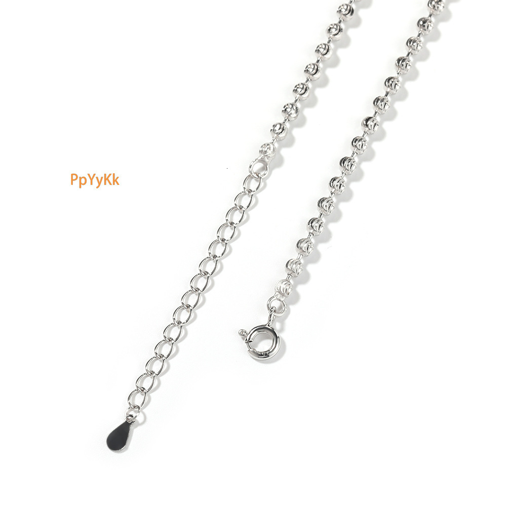 Minimalist Fashion MOON CUT CHAIN Round Bead Chain S925 Silver Unisex Trendy Necklace Pass the diamond tester