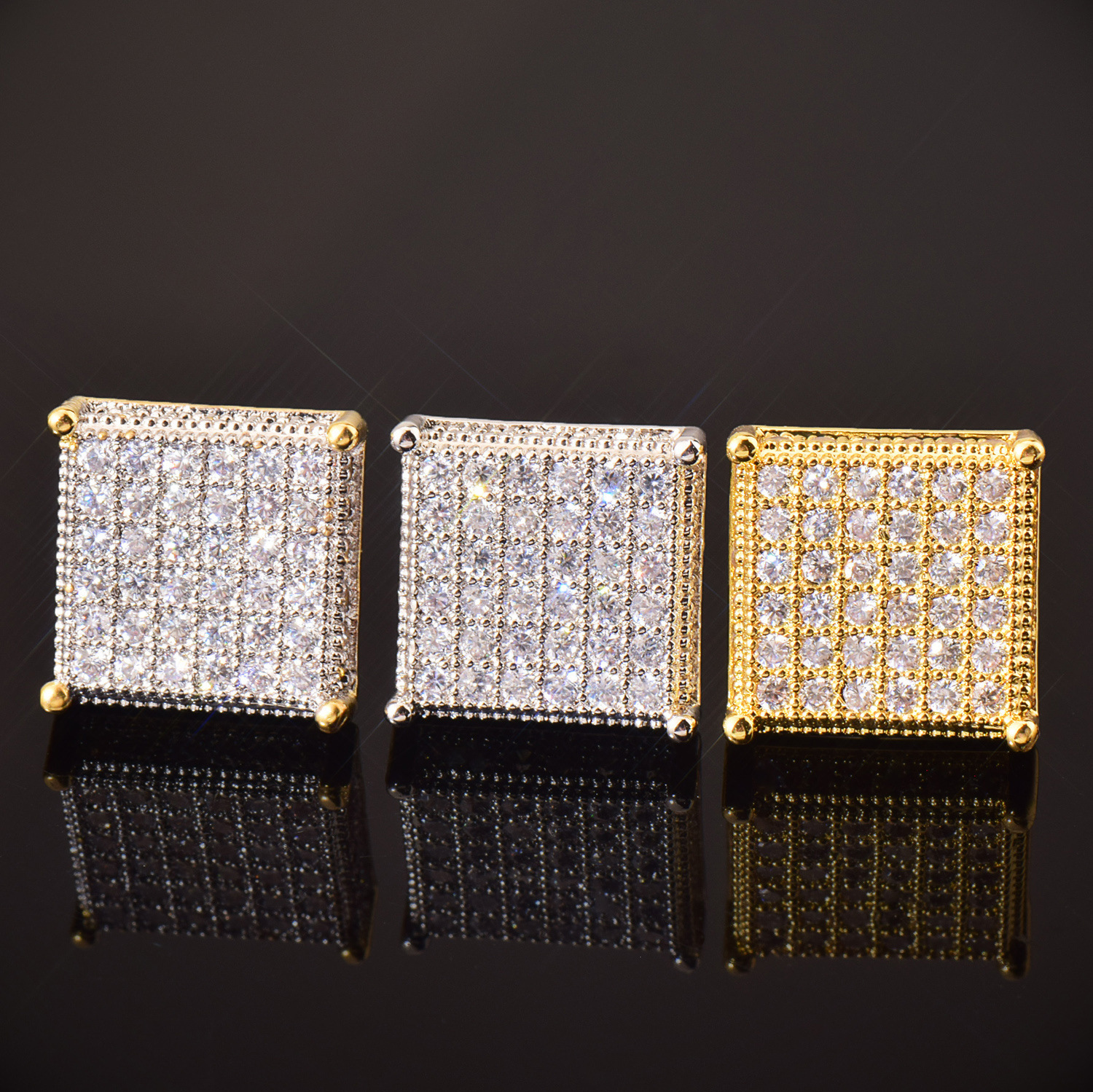 Luxury Jewelry Unique Hip Hop Octagon Earrings Minimalist Full Diamond Creative Designer Iced Out Earring Pass the diamond tester