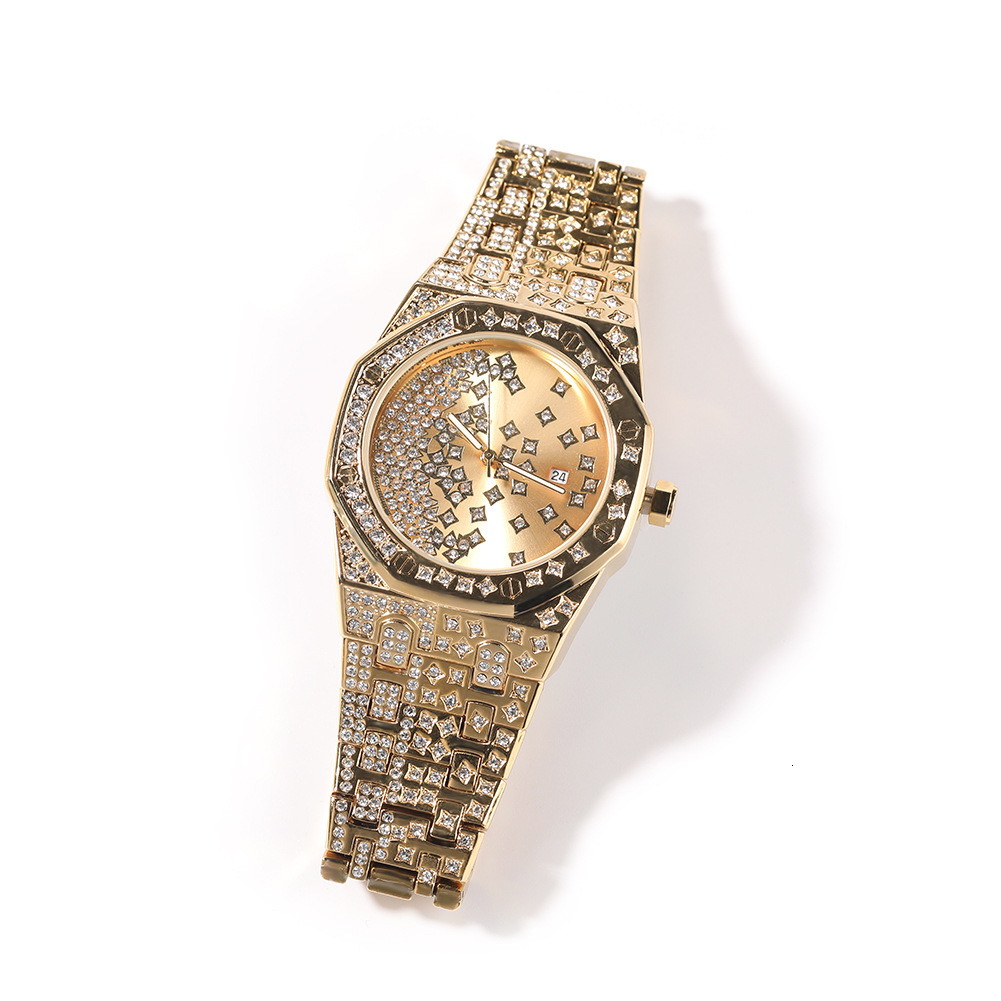 Luxury Jewelry VVS Moissanite High Quality Hip Hop New Octagon Bling Bling Star Watch Fashion Casual Waterproof Adult Mechanical Wristwatch Pass the d