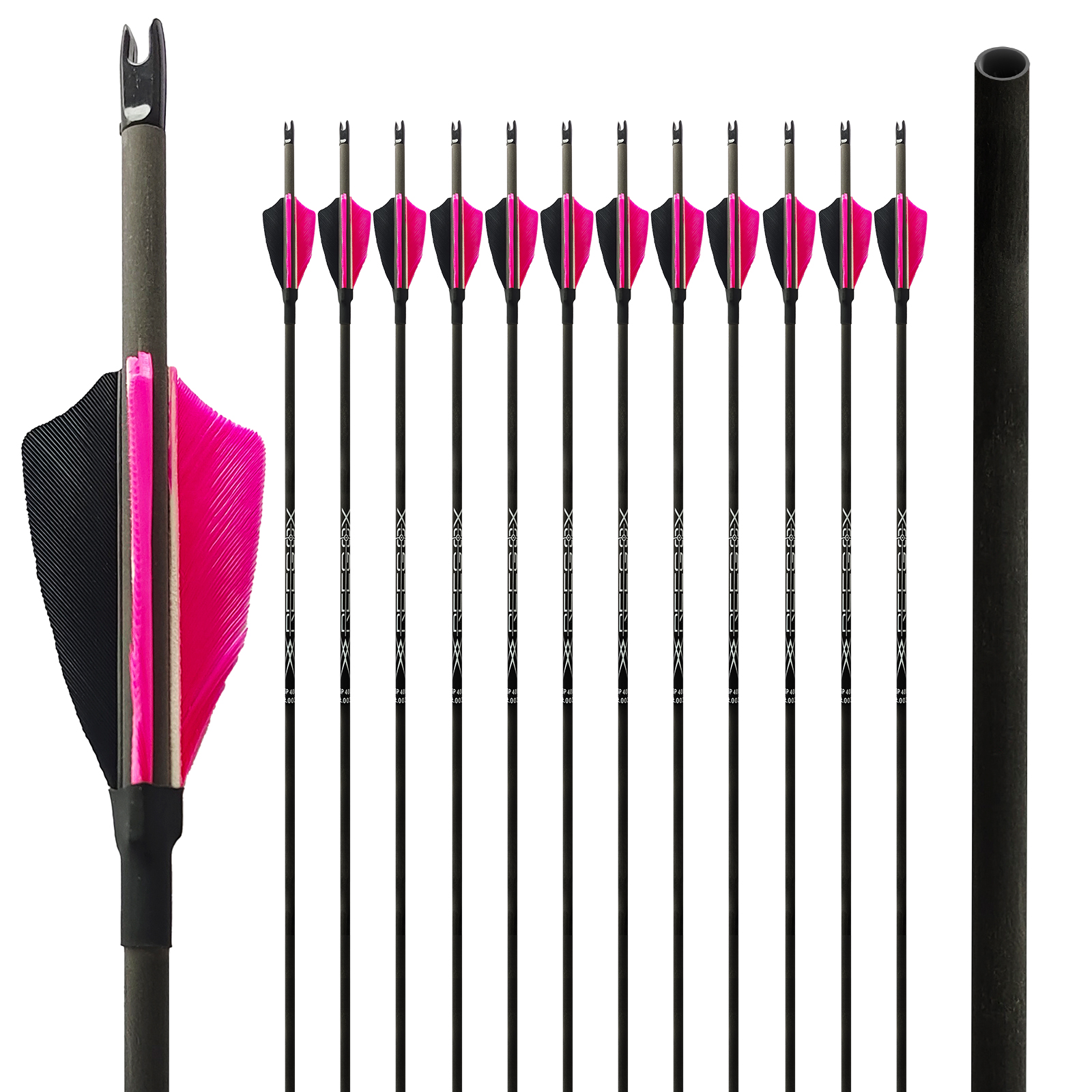 31inch Hunting Arrows without Arrowheads Turkey Feathers Carbon Archery Arrows 4.2mm Targeting Arrows for Recurve Bow & Compound Bow Spine 350-1500 Ar