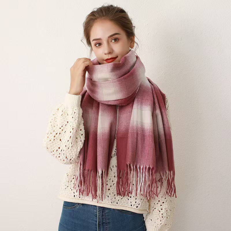 T1099 scarf European and American cashmere plaid scarf female autumn and winter new Japanese and Korean all-match shawl neck scarf