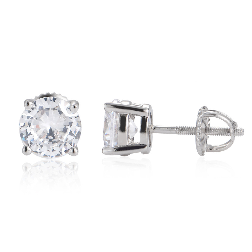 Luxury Jewelry S925 Sterling Silver Solid Iced Out Bling Bling Minimalist Style Hip Hop Earrings 3mm 5mm 7mm Unisex Pass the diamond tester