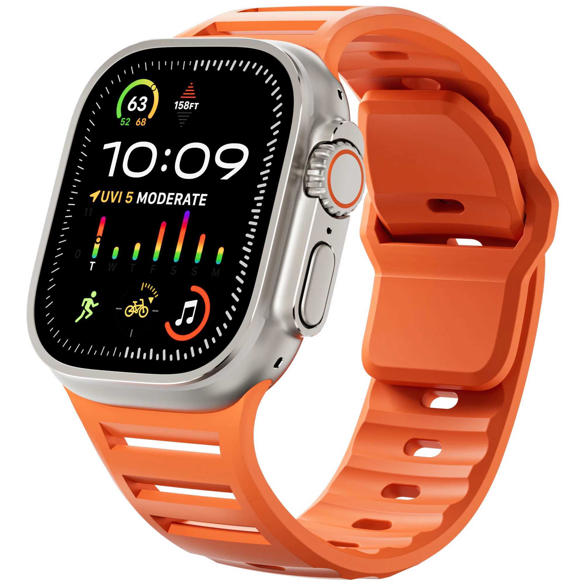 Silicone Strap for Apple Watch Ultra 2 Band 49mm 45mm 44mm 42mm 46mm Accessories Sport Correa Bracelet iWatch 10 9 8 7 6 SE 5 4 W250630