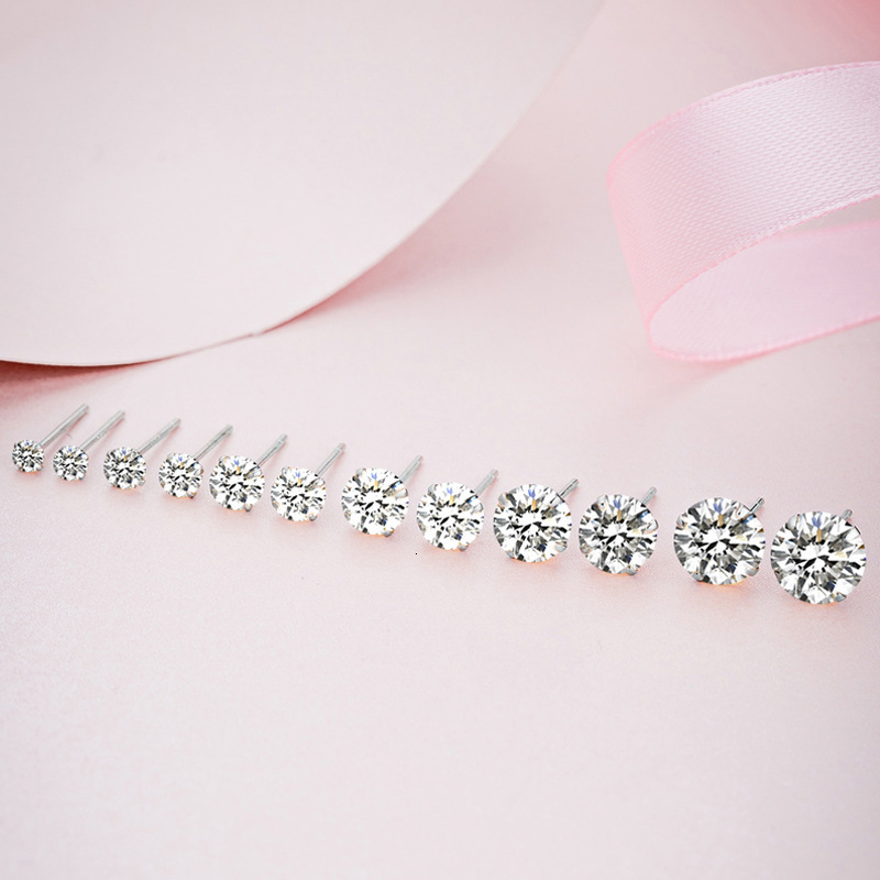 Luxury Jewelry 925 Sterling Silver Women's Colorful VVS Moissanite Four Prong Iced Out Bling Bling Silver Crystal Fashion Sparkling Earrings Pass