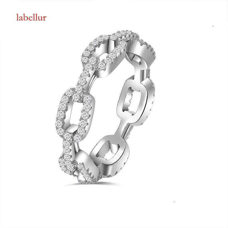Pure silver eternal Cuban ring certified VVS1 silica chilled hip-hop style men's and women's wedding accessories