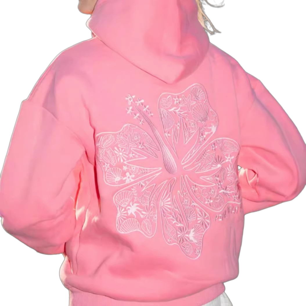 Free Shipping Designer Hoodie Hoodie Women's Embroidered Flower Print Sweatshirt Long Loose And Fashionable Bubble Hooded Sweatshirt Street Wear 