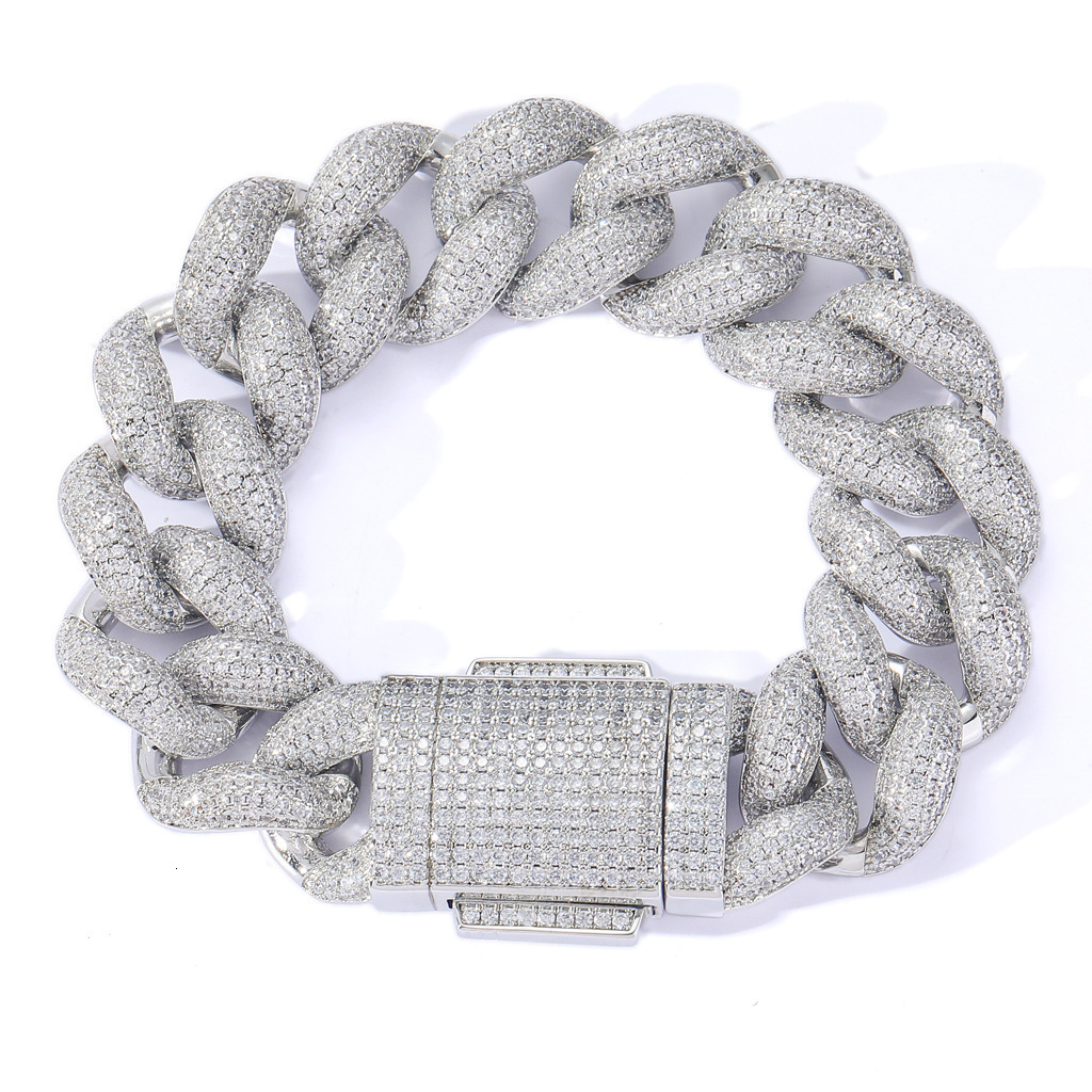 Luxury Jewelry New Hip Hop 18mm Thick Bubble Cuban Chain Spring Clasp Iced Out Bold Necklace Bling Bling Necklace Pass the diamond tester