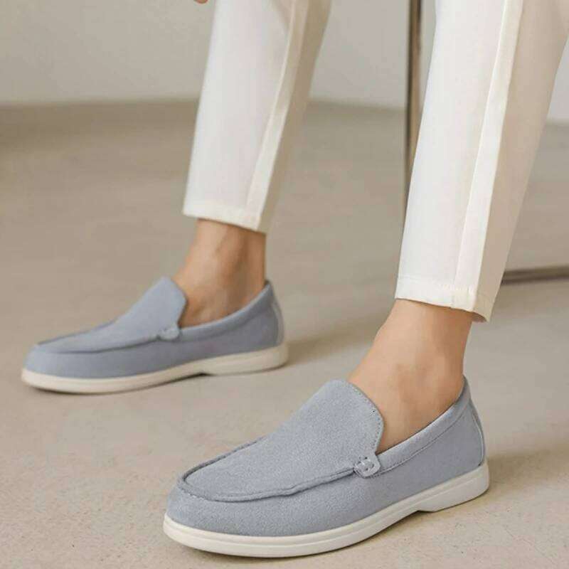 Men's Casual Suede Leather Loafers Classic British Style Men Shoes Lightweight Soft Moccasins Male Slip on Driving Flats