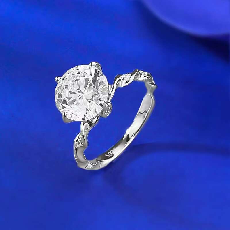 Wholesale High Quality 925 Sterling Silver Jewelry 3ct D Color Moissanite Diamond Women Wedding Silver Ring for Birthday Gift