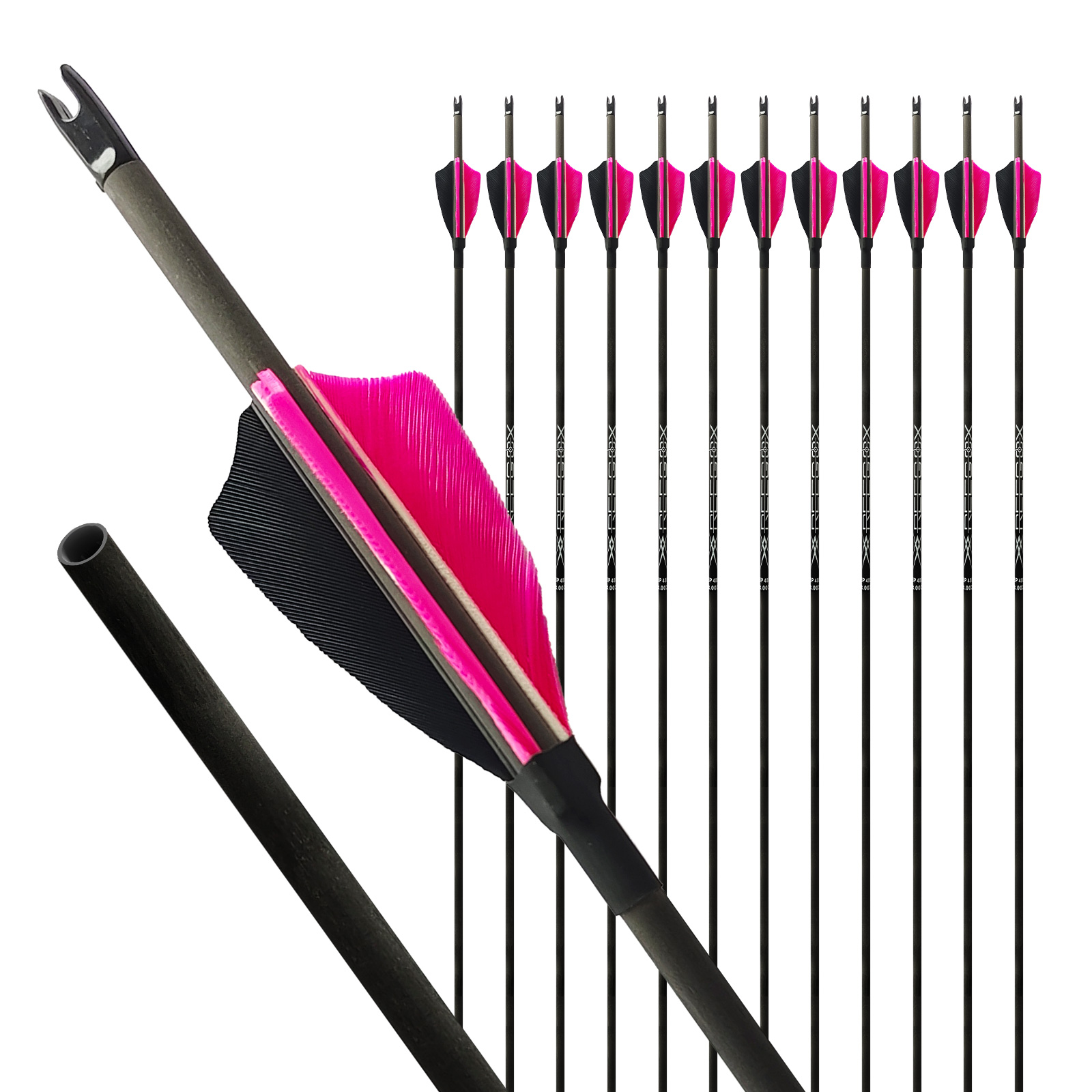 31inch Hunting Arrows without Arrowheads Turkey Feathers Carbon Archery Arrows 4.2mm Targeting Arrows for Recurve Bow & Compound Bow Spine 350-1500 Ar