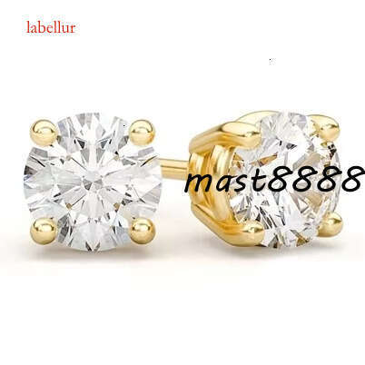 Hip Hop Iced Out Earring Real 1.5CT 3CT Solitaire Dia Stud Earrings 14k Solid Gold