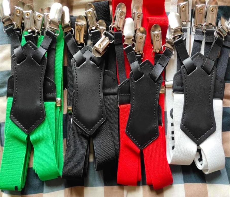 4 colours Designer Fashion Suspenders For Man And Women 3 0 115cm Six Clip282V6157115