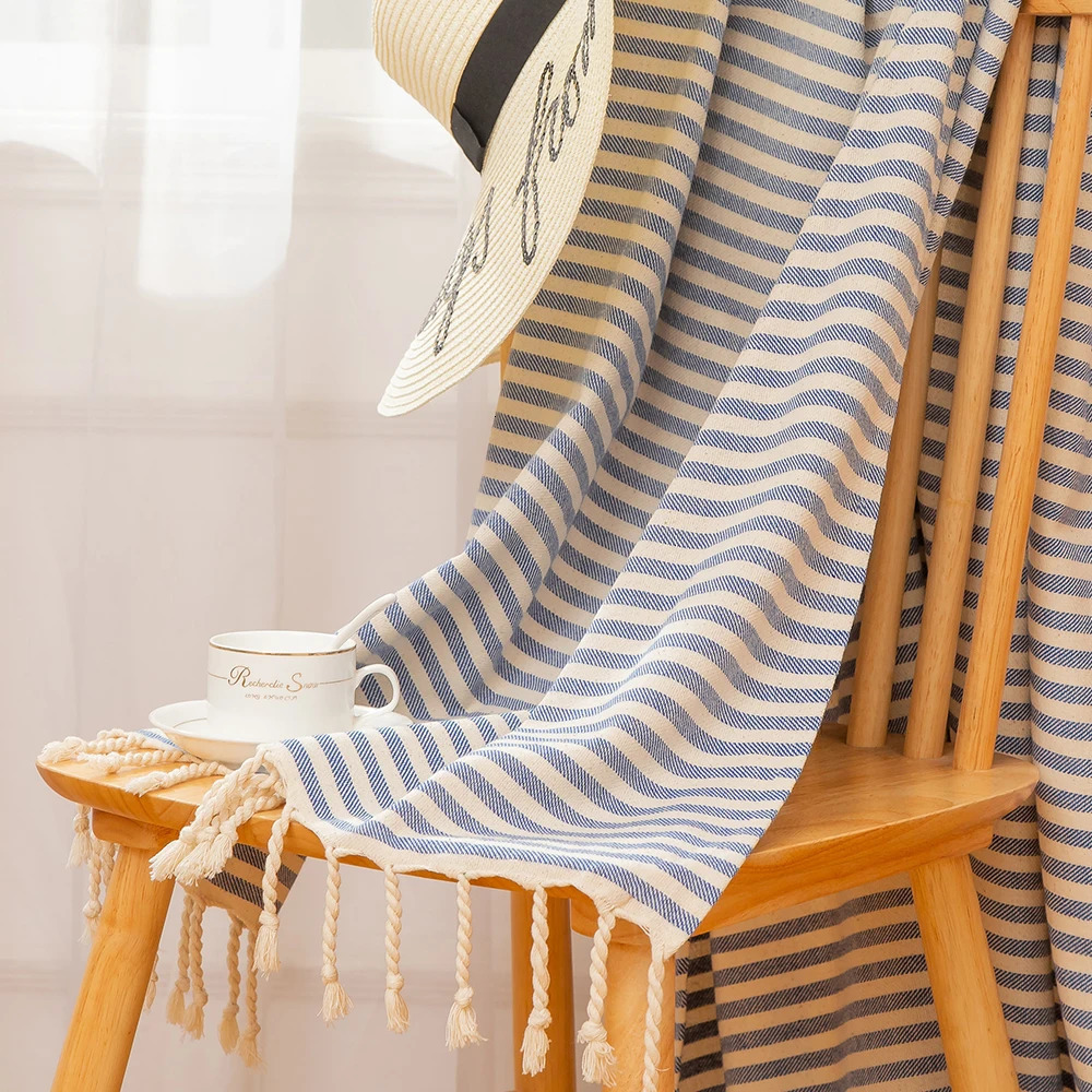 YEUZLICOTTON Striped Tassel 100% cotton sauna spa bath towel For Home 100*180CM Travel Turkish Large beach towel 250628
