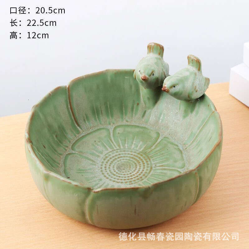 Bird Bath Outdoor Garden Decor Birdbath Feeder Antique Vintage Yard Bowl Ceramics
