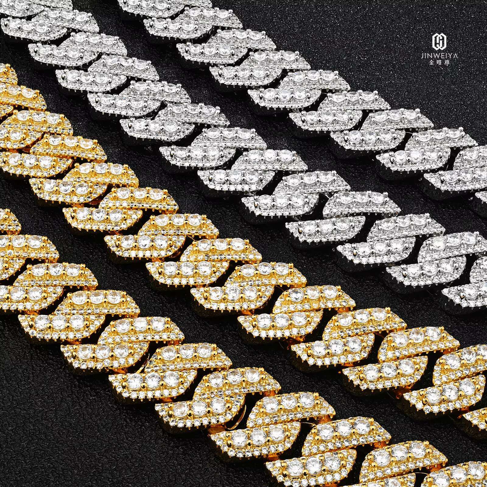 Dropshipping Products 2024 S925 Silver 15Mm Miami Cuban Chain Moissanite Gold Chain 22K Men