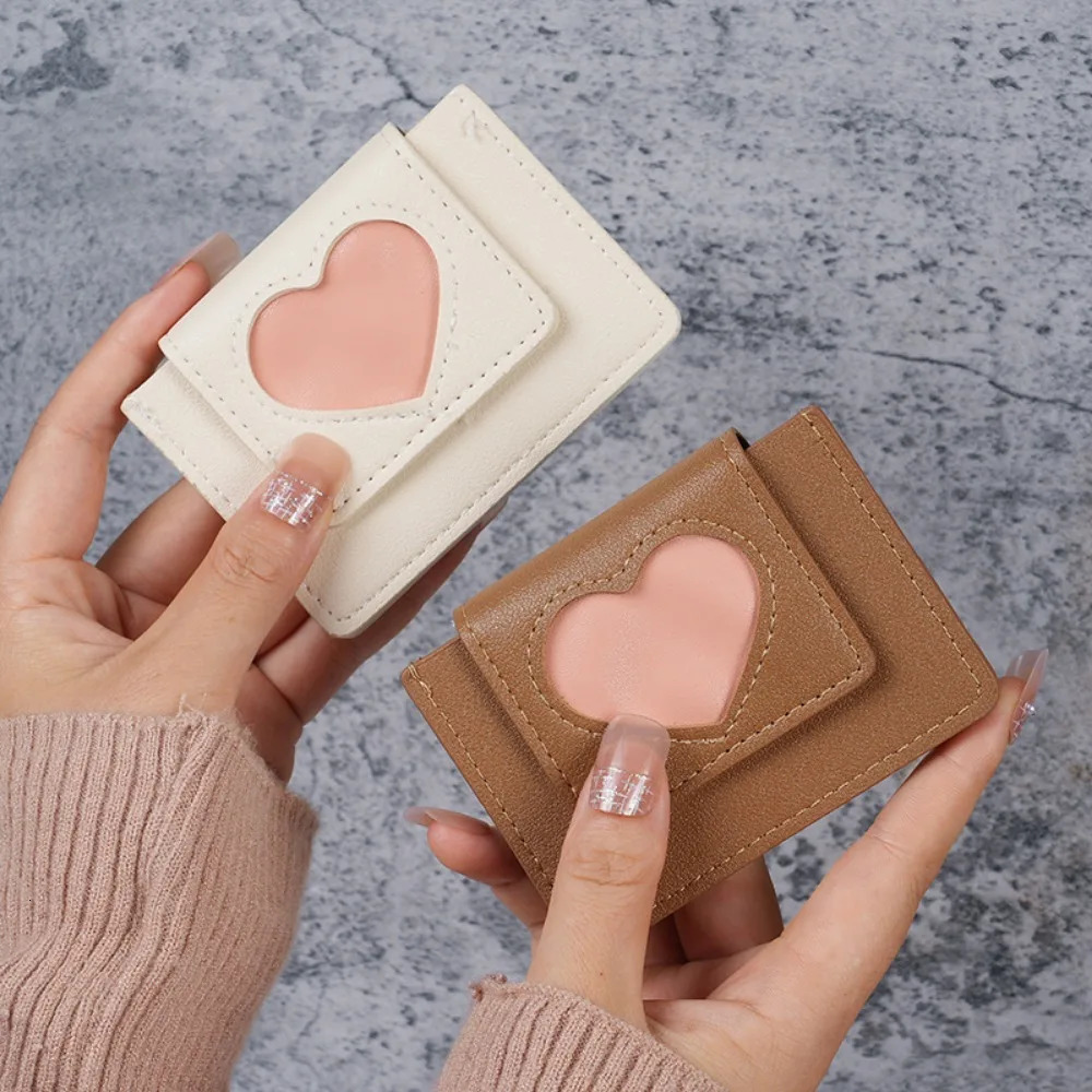 ladies ins wind Korean love imprint short Fashion Mini Short Wallets womens coin purse 250624 Y260206