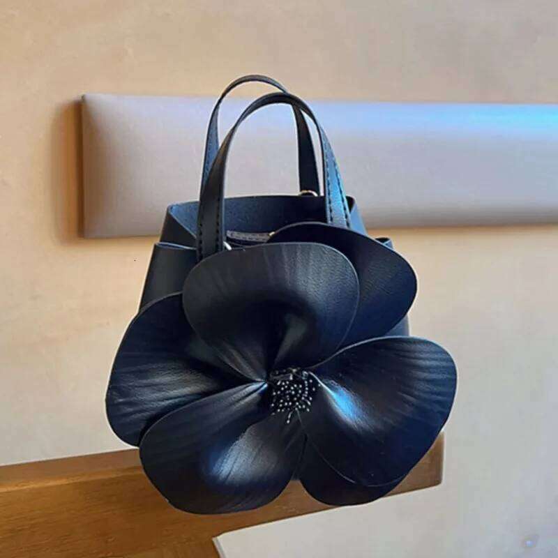 Women Rose Flower Handbag Creative Evening Dinner Purse Shoulder Crossbody Chain Bag