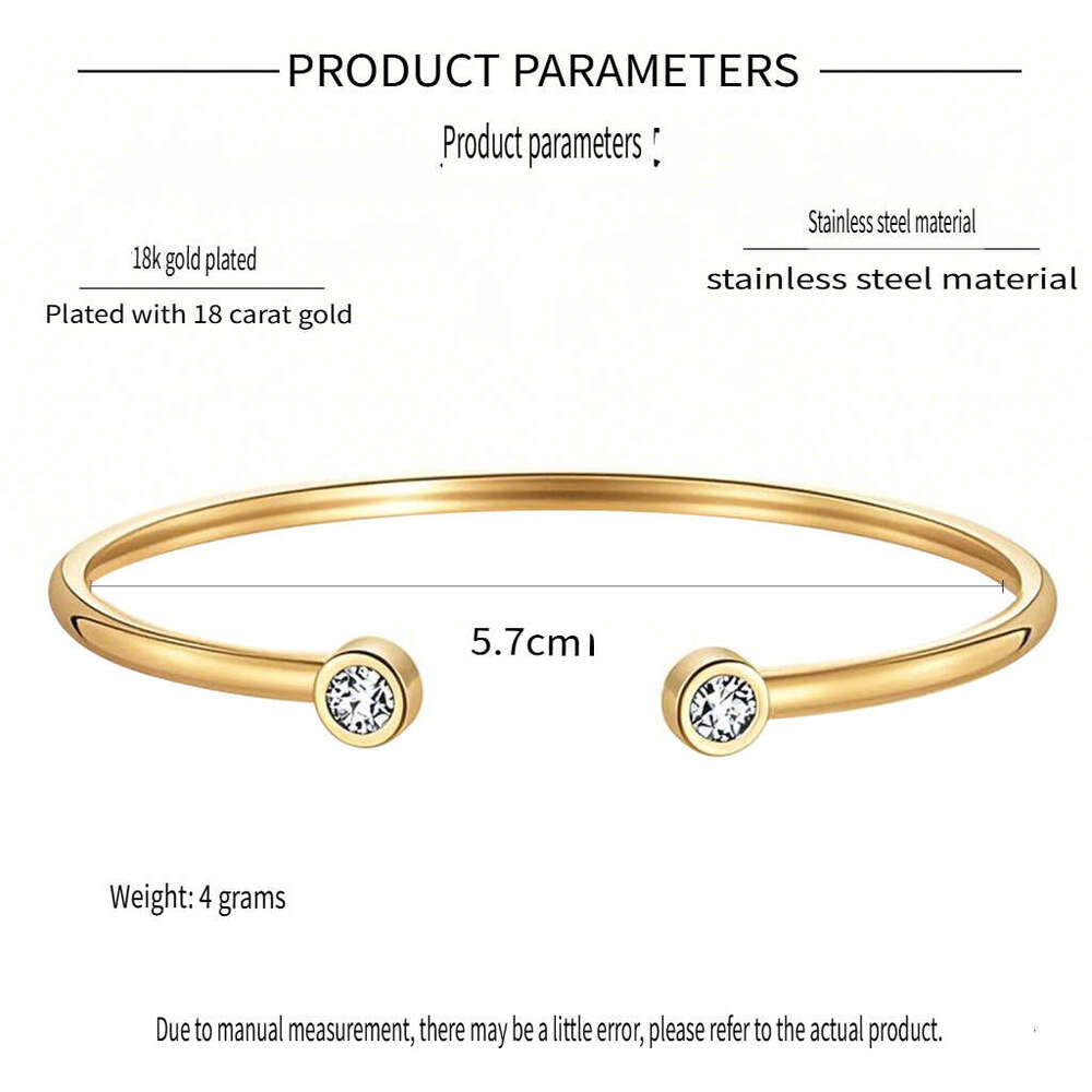 25New Luxury Jewelry Designer Bracelet Hot Selling Jewelry Fashionable Diamond Set Adjustable Opening Bracelet Non Fading Zircon Plated 18k Gold Simpl