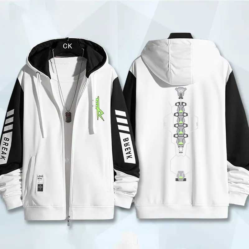 Anime Cyberpunk Edgerunners Series Hoodies Print Zip Hoodies for Men Women Autumn Winter Coat Colorblock Sweatshirts W250630