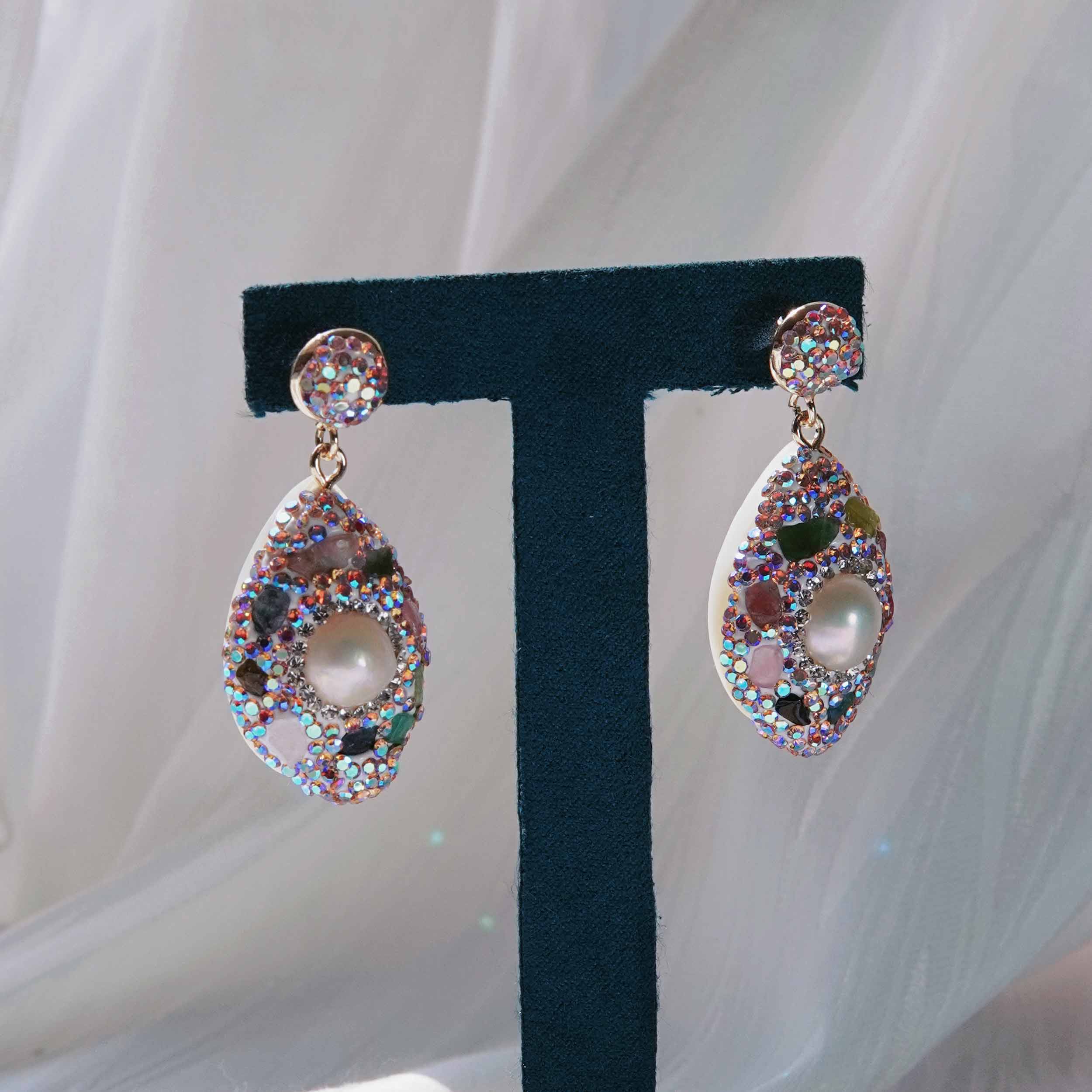 Star Mang Baroque Pearl Energy Jewelry Set is light and luxurious natural original stone has a high sense of design, and the natural tourmaline neckla