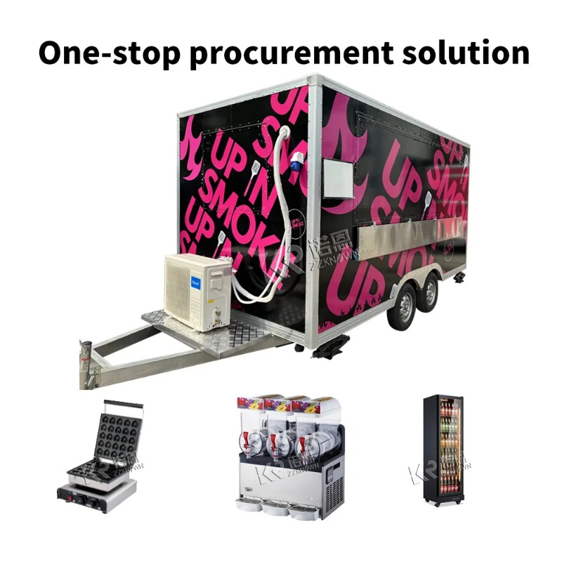 2025 NEW Europe Standard Food Truck Mobile Kitchen Catering Trailert Dog Snack Kiosk Food Cart for Sale With Full Kitchen