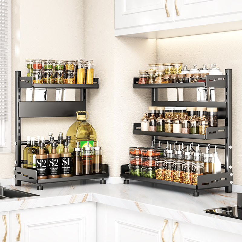 Adjustable shelf kitchen storage rack; Wall-mounted storage rack; Kitchen knife rack; Wall-mounted spice rack; Chopsticks, spoon, shovel, ladle