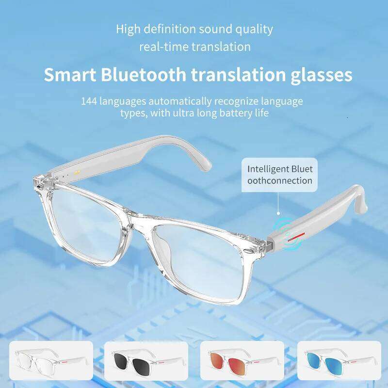 Smart AI Glasses 100+ Languages Real-time Translation Bluetooth Sunglasses Earphones Voice Assistant Call Music glasses with camera