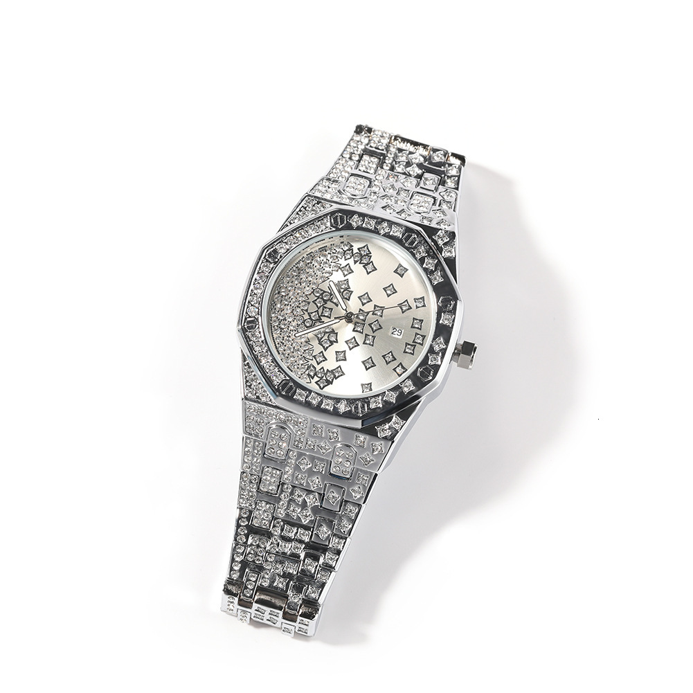 Luxury Jewelry VVS Moissanite High Quality Hip Hop New Octagon Bling Bling Star Watch Fashion Casual Waterproof Adult Mechanical Wristwatch Pass the d