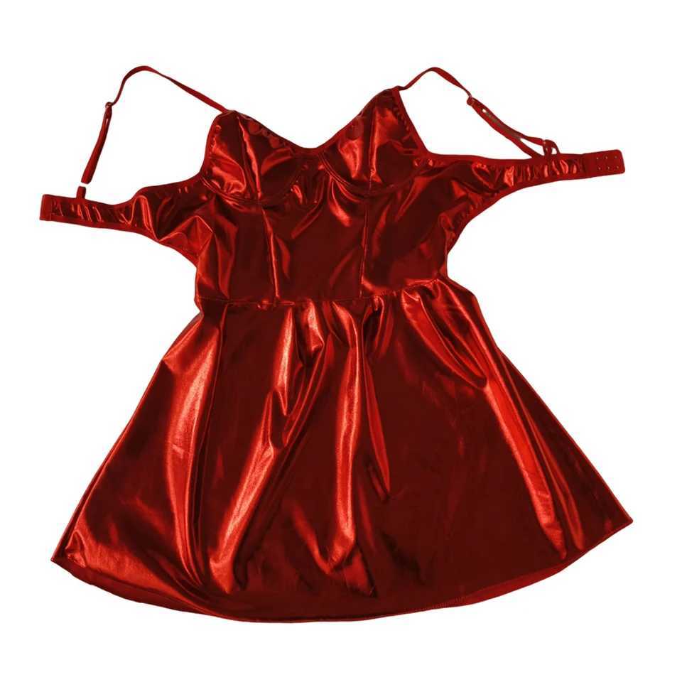 Women Erotic Lingerie Black Leather Mini Dress Porno Costumes Nightclub Sexy W250630