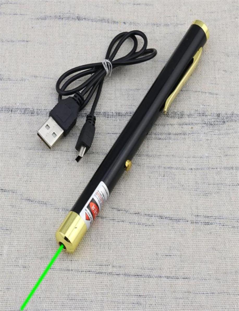 BGD 532nm Green Laser Pointer Pen Builtin Rechargeable Battery USB Charging Lazer Pointer For Office and Teaching336D1013858